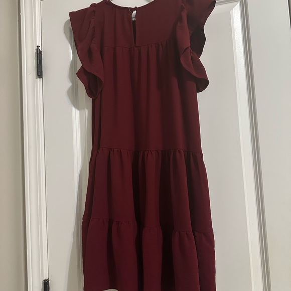 Elegant Burgundy Women’s Dress - Picture 2 of 3